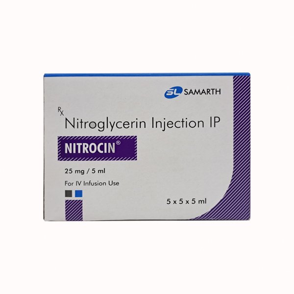 Nitrocin 25mg 5ml nitroglycerin injection
